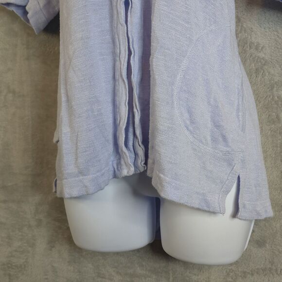 J Jill Linen Blend Button Front Top S Petite Lavender Lightweight Casual - Picture 2 of 8
